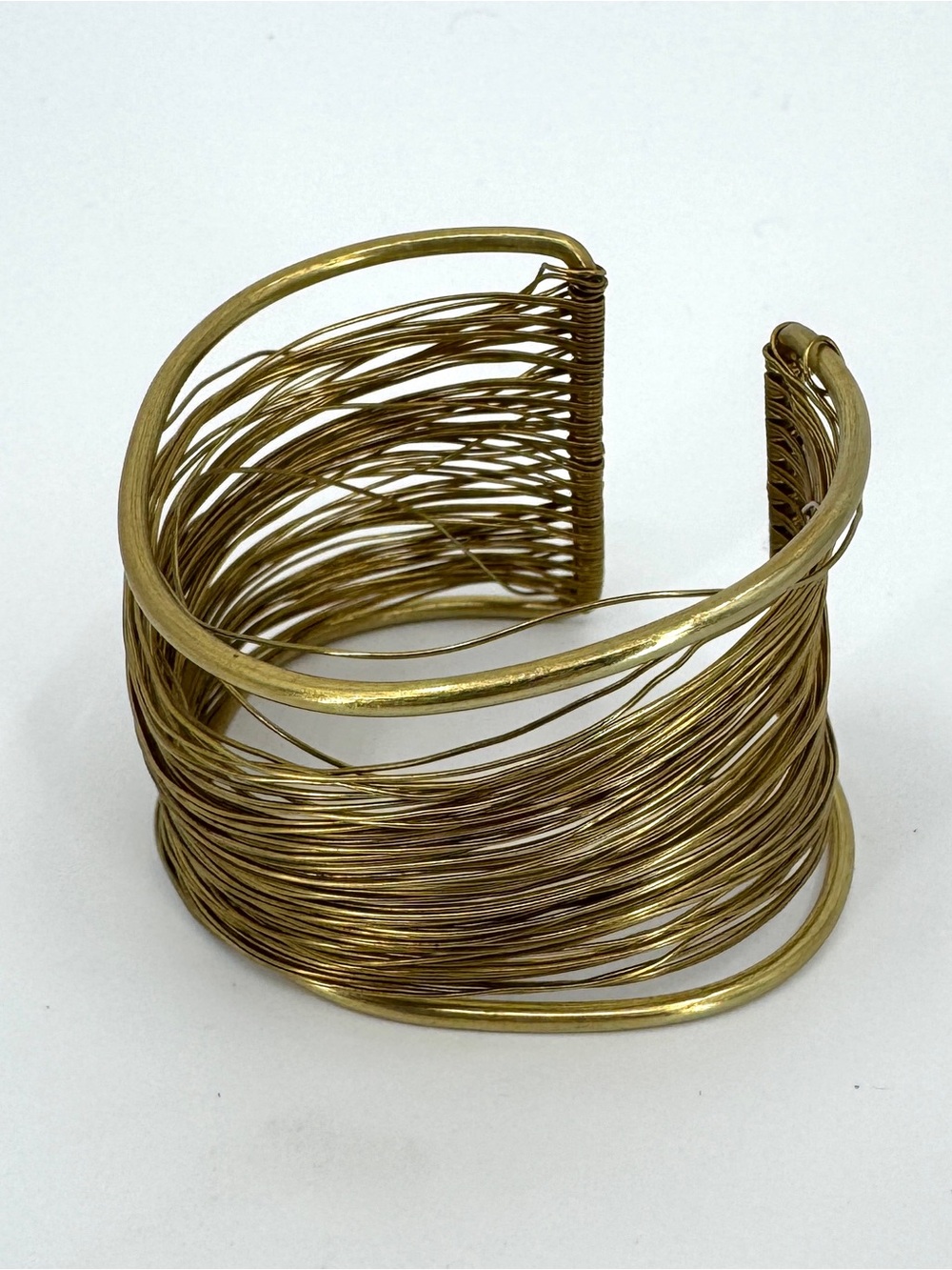 Vintage Brass Multi Strand Cuff Statement Bracelet